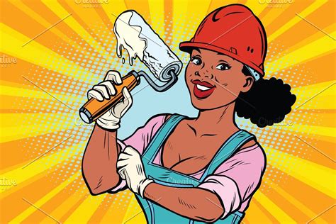 Cartoon Construction Worker Female