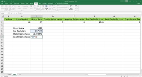 Calculate Net Salary Using Microsoft Excel