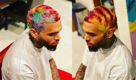 Chris Brown Channels Tekashi69 Rainbow Colored Hair Fans Reacts