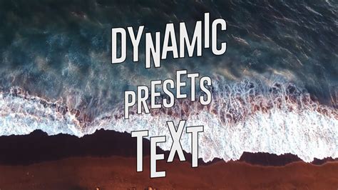 Dynamic Text Presets After Effects Presets Motion Array