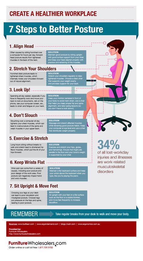 7 Tips For A Better Sitting Posture Infographics