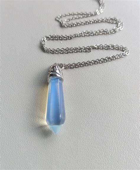 Genuine Opalite Crystal Necklace Opalite Point Necklace Etsy
