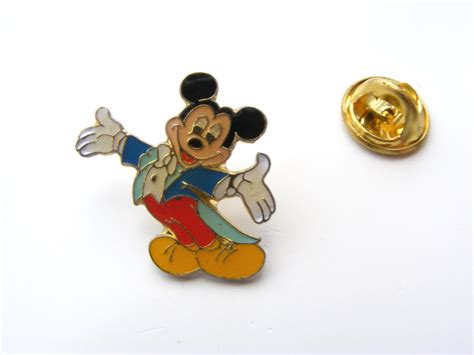 Mickey Mouse Enamel Pin Walt Disney Pin Button Brooch Etsy