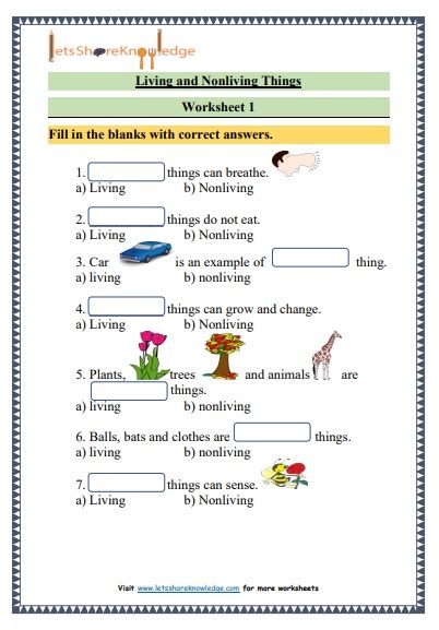 Worksheets For Grade 1 Science Printable Worksheets