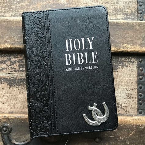 Kjv Large Print Compact Bible Black With Horseshoes