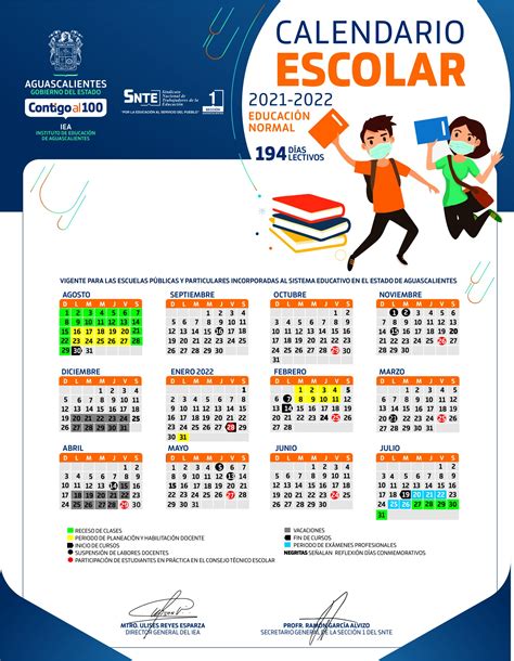 Calendario Escolar 20212022normales194 DÍas