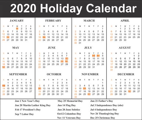 Editable 2020 Calendar With Holidays Printable In 202