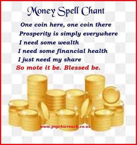 Free Money Spell Chant White Magic Spells Wiccan Spell Book Luck Spells