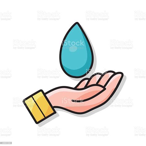Conserve Water To Protect The Environment Doodle Stock Illustration