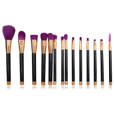 15pcsset Purple Rose Gold Makeup Brushes Foundation Powder Eyeshadow
