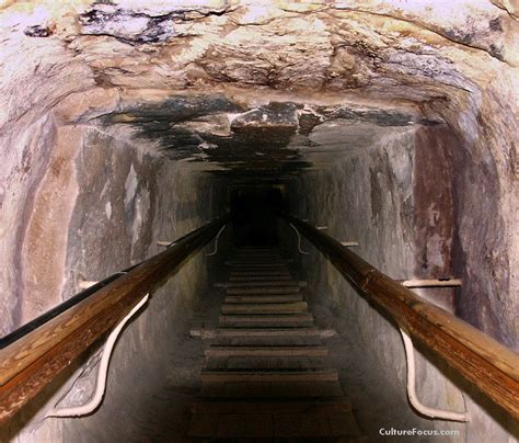 The Ascending Passage Inside The Great Pyramid Of Khufu At Giza The