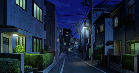 Anime Landscape Street At Night Anime Background