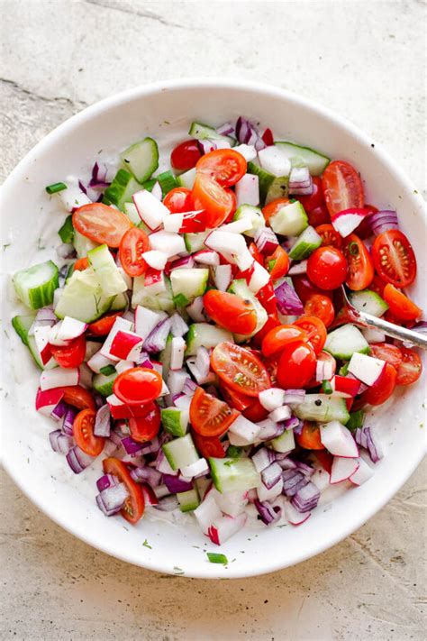 Creamy Radish Cucumber Tomato Salad Quick And Easy Summer Salad