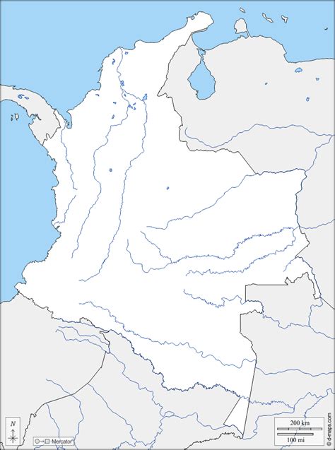 Colombie Carte Géographique Gratuite Carte Géographique Muette
