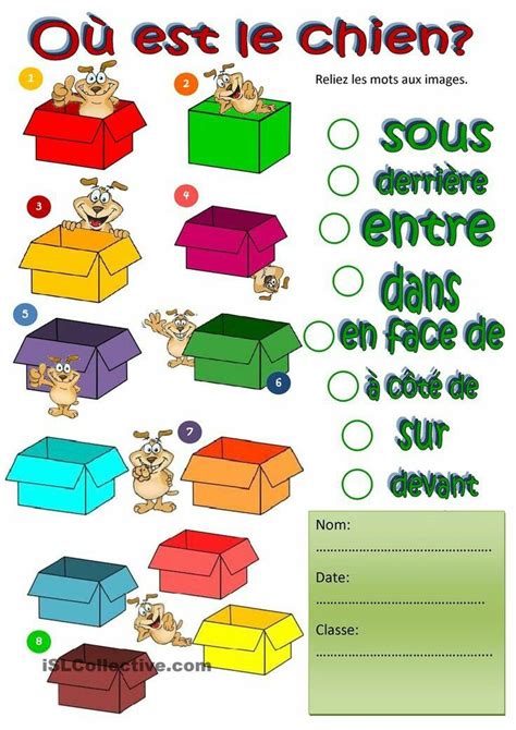 Grammaire Les Prépositions Teaching French Learn French French