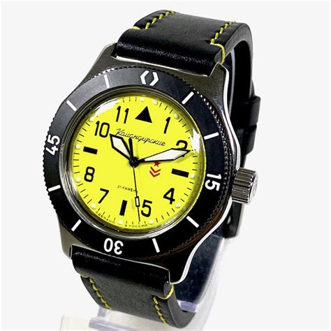 russian automatic watch vostok komandirskie with sword hands pvd coated bezel superluminova