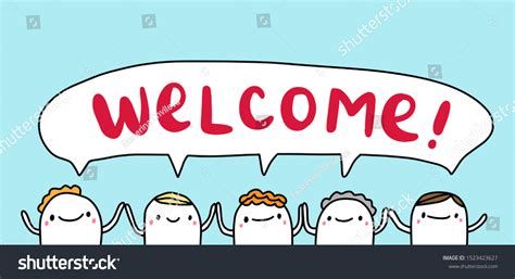 Welcome Hand Drawn Speech Bubble Cartoon Stock Vector Royalty Free