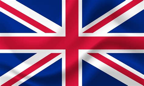 United Kingdom Flag Waved Emblem Of Uk Vector Flag Symbol Colors