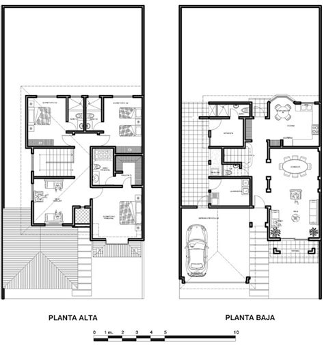 Plano Arquitectonico De Casa Habitacion En 2 Niveles