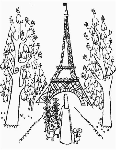 Paris Eiffel Tower Coloring Pages At Free Printable