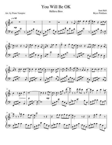 You Will Be OK  Helluva Boss Sheet music for Piano (Solo)  Musescore.com