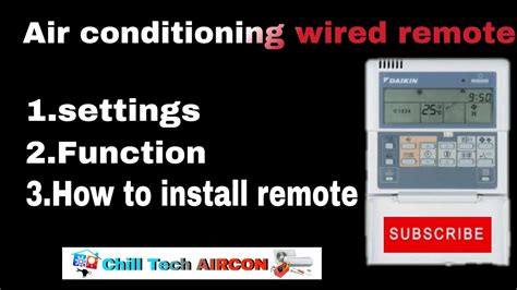 Daikin Ac Wired Remote Settings And Functions How To Install Wired