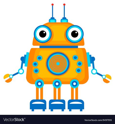 Cartoon Cute Robot Royalty Free Vector Image Vectorstock