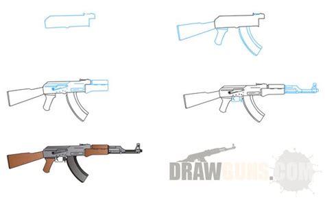 How To Draw Ak 47 Machinegun Edrk12 Free Coloring Pages Art