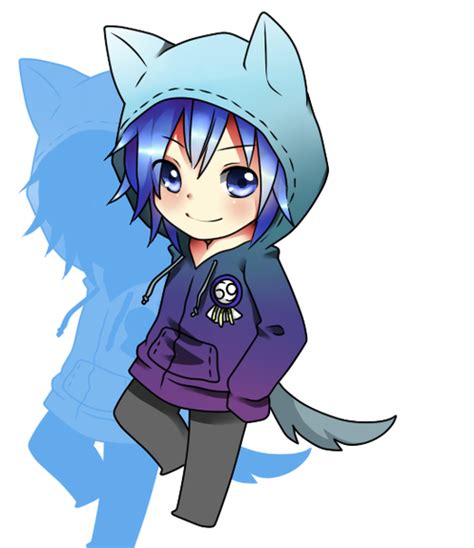 Wefalling Chibi Anime Wolf Boy Drawing