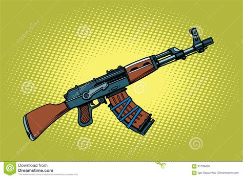 De Sovjet Automatische Wapens Van Akm Vector Illustratie Illustration Of Kleur Kalashnikov