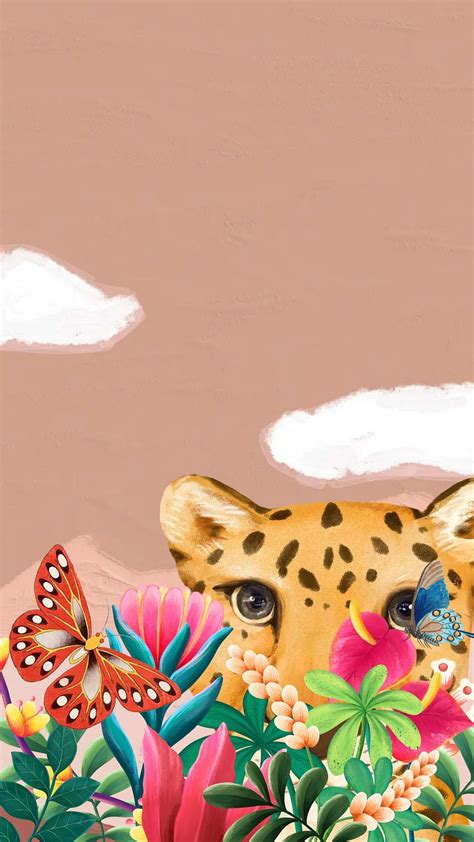 Cute Leopard Iphone Wallpaper Brown Premium Photo Illustration