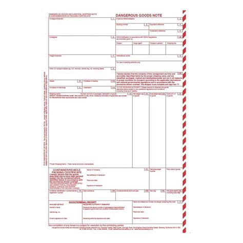Dangerous Goods Note Template Word Fill Out And Sign Printable Pdf