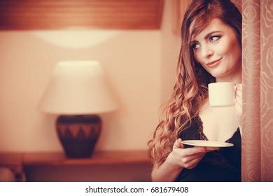 Sensual Seductive Woman Lingerie Drinking Cup Stock Photo Edit Now