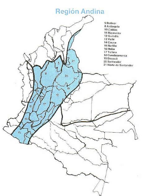 Mapa Region Andina Y Sus Departamentos Imagui