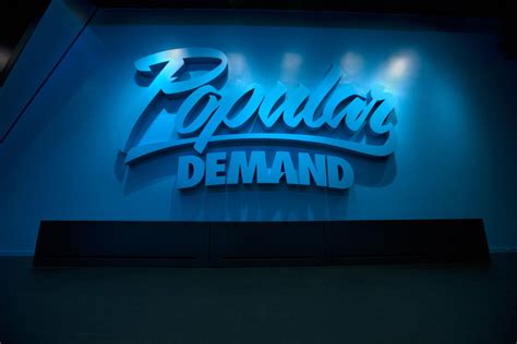 Popular Demand Logo Wall Retail Projected Wall Signage 145x9x7
