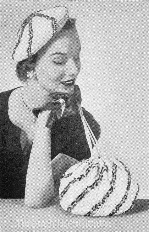Instant Download Pdf Vintage Crochet Pattern For A 1950s Beaded Hat