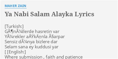 Released by awakening worldwide ltd. "YA NABI SALAM ALAYKA" LYRICS by MAHER ZAIN: GÃ¶nÃ¼llerde ...