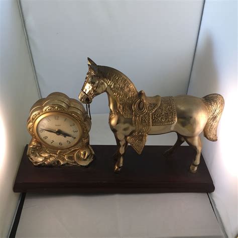 Working Art Deco United Self Starting Mantle Horse Clock Orig Etsy