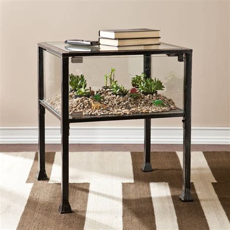 Reinforced glass for added strength. Carbon Loft Glenn Display/ Terrarium Side/ End Table in 2020 | Sofa end tables, Decor, End tables