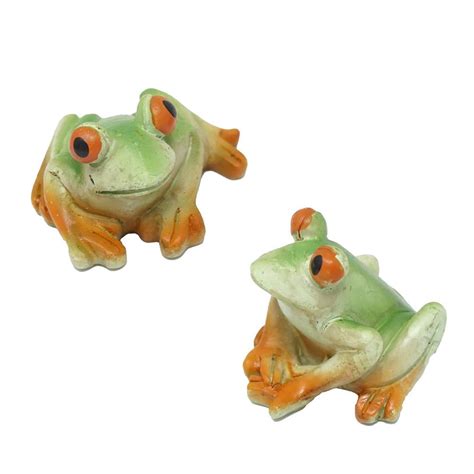 Mini Frog Resin Figurines Assorted Sizes 3 Piece