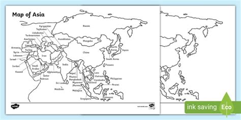 Asia Map Worksheets Twinkl Learning Resources Twinkl