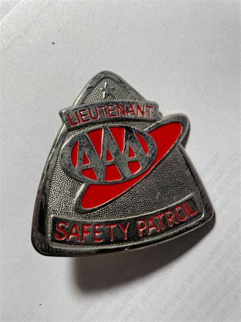 Aaa School Safety Patrol Badge Red Lieutenant Badge Enamel Patrolman