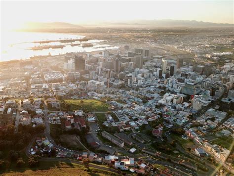Early Morning Aerial View Of Cape Town South Africa Stock Image