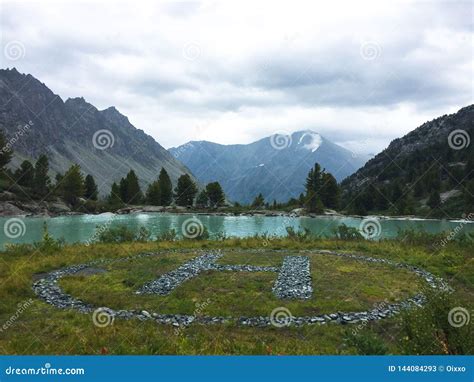 Darashkol Lake Helicopter Landing Place Altai Mountains Siberia