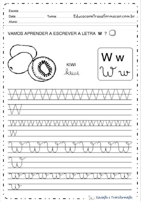 Atividades Com A Letra W Para Alfabetização Atividades Educativas