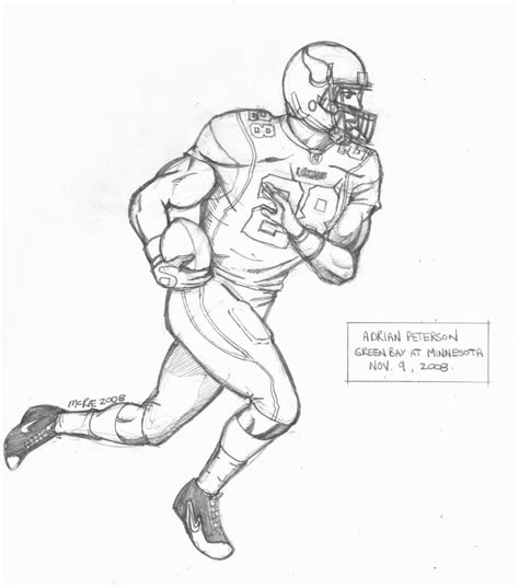 Nfl Football Player Drawing At Explore Collection