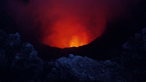 Silhouette Of Mountain Nature Landscape Volcano Lava Hd Wallpaper