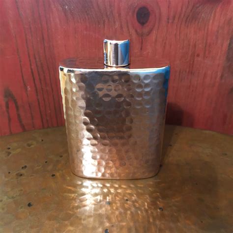 Handcrafted Hammered Copper 8oz Flask Etsy
