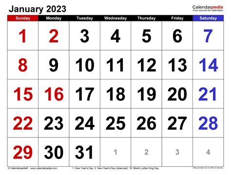 Printable January 2023 Calendar Pdf Printable World Holiday