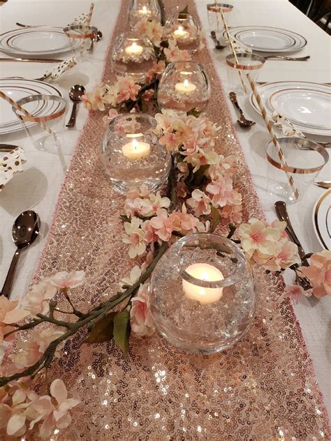 Rose Gold Party Decoration Set Pieces Rose Gold Table Setting